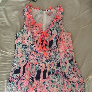 Lilly Pulitzer Cabrey Shift pink pelican head in the sand